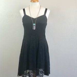 FREE PEOPLE Lace Little Black Dress Large